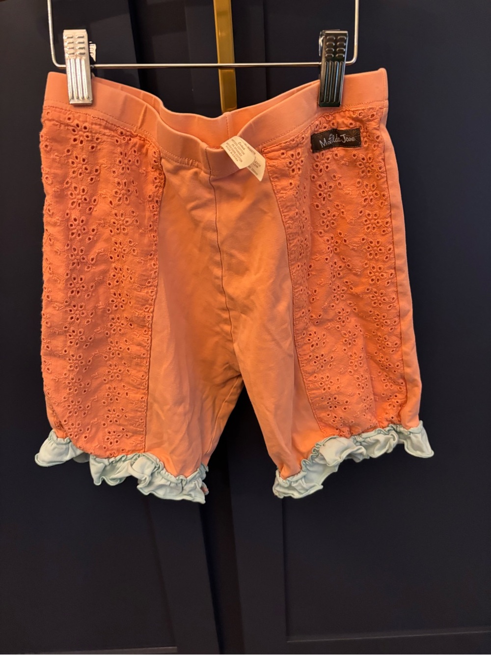 Matilda Jane Coral Eyelet Shorts with Ruffle Trim